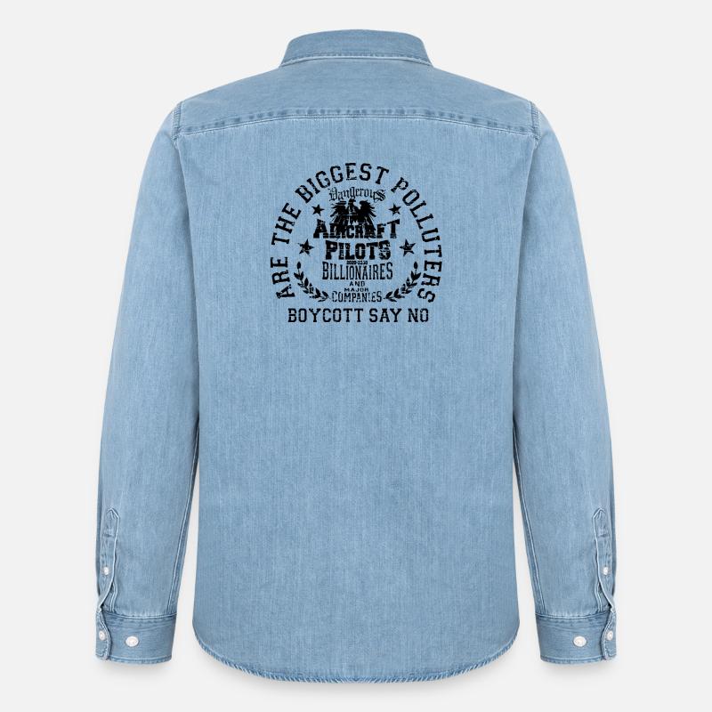 Mutig und Einzigartig, schwarz - Männer Jeanshemd Organic von Stanley/Stella - verwaschenes Hellblau