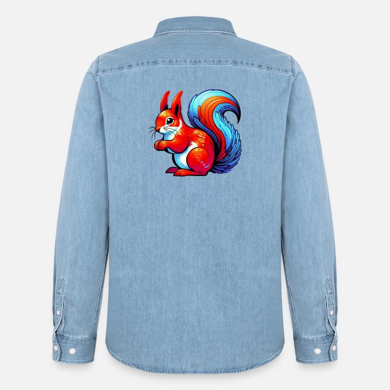 Eichhörnchen - Männer Jeanshemd Organic von Stanley/Stella - verwaschenes Hellblau