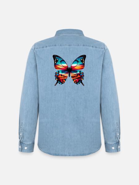 Butterfly - Men’s Organic Denim Shirt by Stanley/Stella - light wash