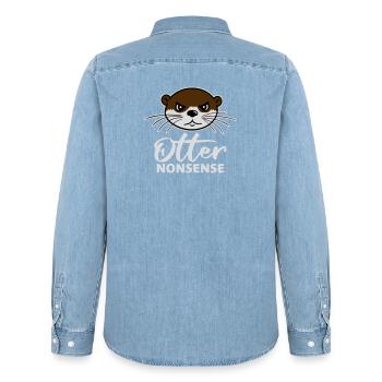 Otter Nonsense Lustig Wortspiel Otter Liebe Spruch - Männer Jeanshemd Organic von Stanley/Stella - verwaschenes Hellblau - Hinten - AI Model Male 185 light (185cm)