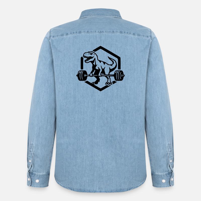 T-Rex - Männer Jeanshemd Organic von Stanley/Stella - verwaschenes Hellblau