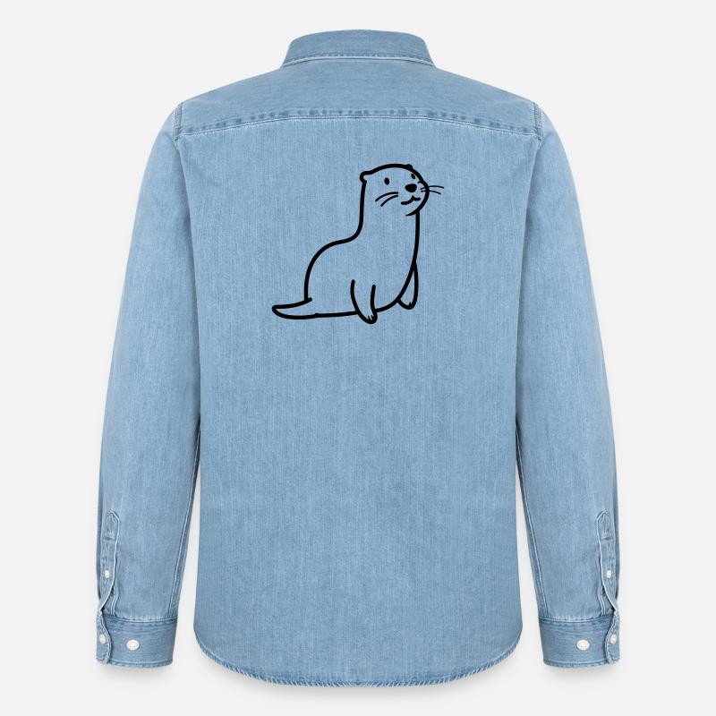 Otter - Männer Jeanshemd Organic von Stanley/Stella - verwaschenes Hellblau