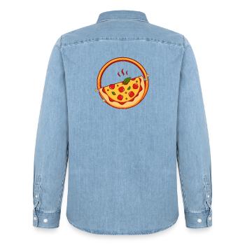 Pizza - Chemise en denim homme bio Stanley/Stella - bleu clair délavé - Dos - AI Model Male 185 light (185cm)