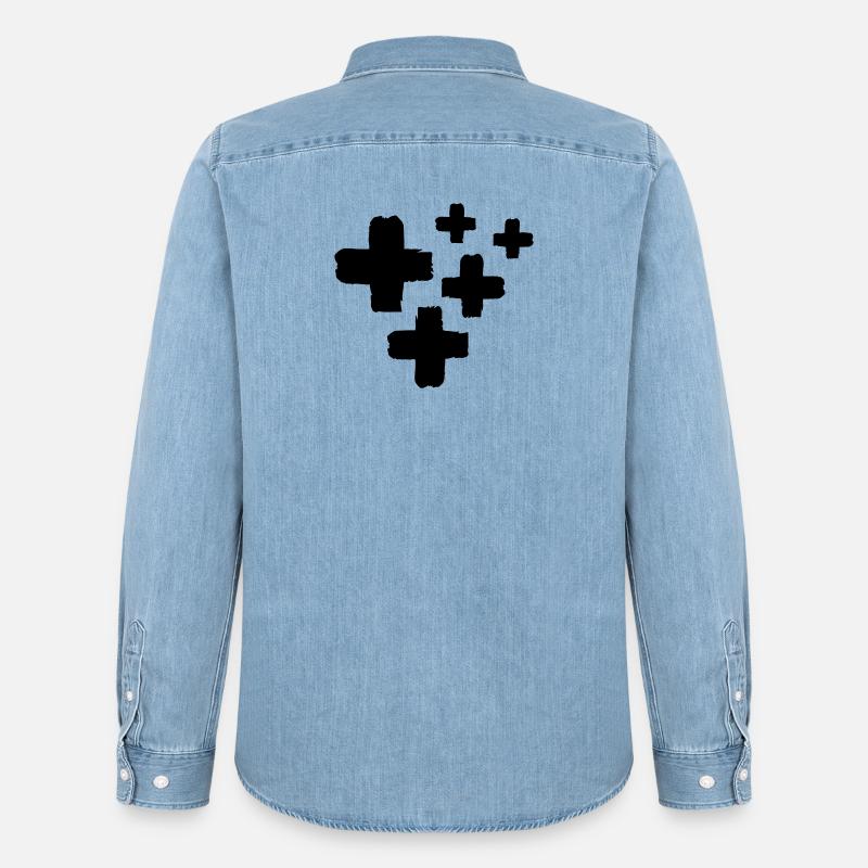 crosses - Männer Jeanshemd Organic von Stanley/Stella - verwaschenes Hellblau