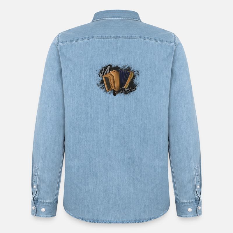 Harmonika - das muss so laut! | ZiachON! - Männer Jeanshemd Organic von Stanley/Stella - verwaschenes Hellblau