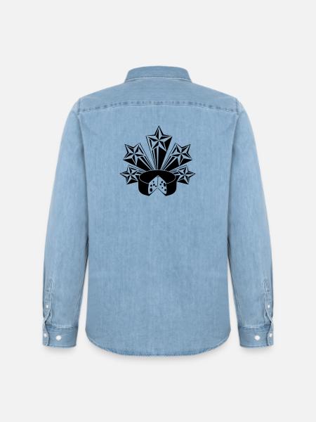 Cheese radiating stars - Men’s Organic Denim Shirt by Stanley/Stella - light wash