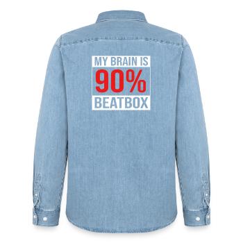 Beatbox - Men’s Organic Denim Shirt by Stanley/Stella - light wash - Back - AI Model Male 185 light (185cm)