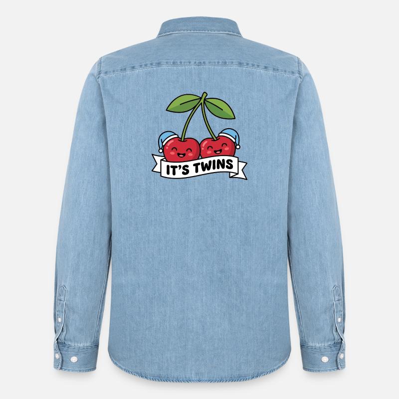 Annuncio di Due Gemelli È Gemello - Camicia in denim Stanley/Stella - azzurro chiaro slavato