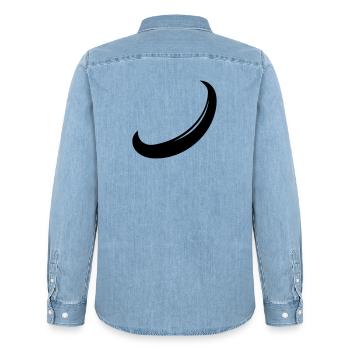 boomerang - Men’s Organic Denim Shirt by Stanley/Stella - light wash - Back - AI Model Male 185 light (185cm)