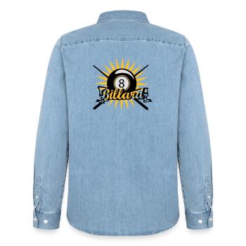 Une boule de billard - Chemise en denim homme bio Stanley/Stella - bleu clair délavé - Dos - AI Model Male 185 light (185cm)
