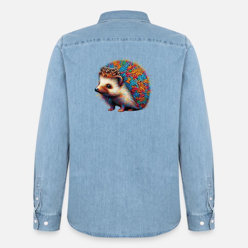 Igel - Männer Jeanshemd Organic von Stanley/Stella - verwaschenes Hellblau