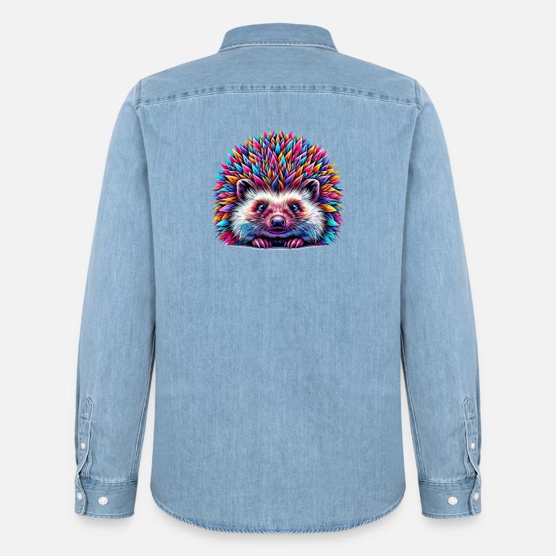 Igel - Männer Jeanshemd Organic von Stanley/Stella - verwaschenes Hellblau