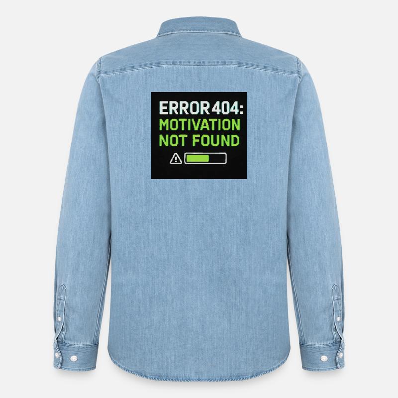 Error 404: Motivation Not Found  - Männer Jeanshemd Organic von Stanley/Stella - verwaschenes Hellblau