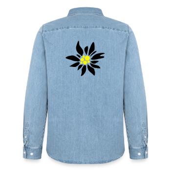 Edelweiss - Männer Jeanshemd Organic von Stanley/Stella - verwaschenes Hellblau - Hinten - AI Model Male 185 light (185cm)