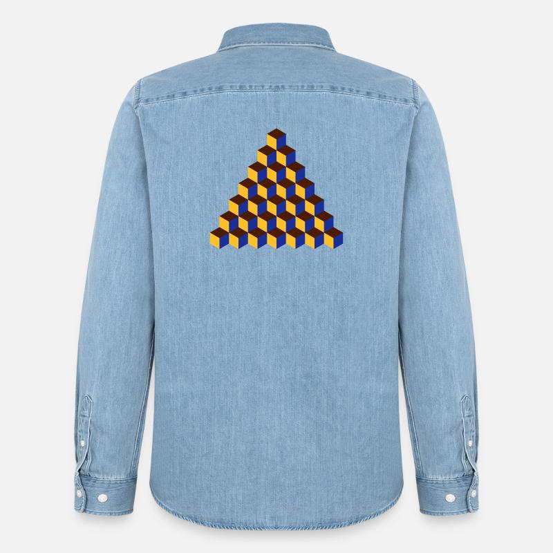 Muster (7) - Männer Jeanshemd Organic von Stanley/Stella - verwaschenes Hellblau