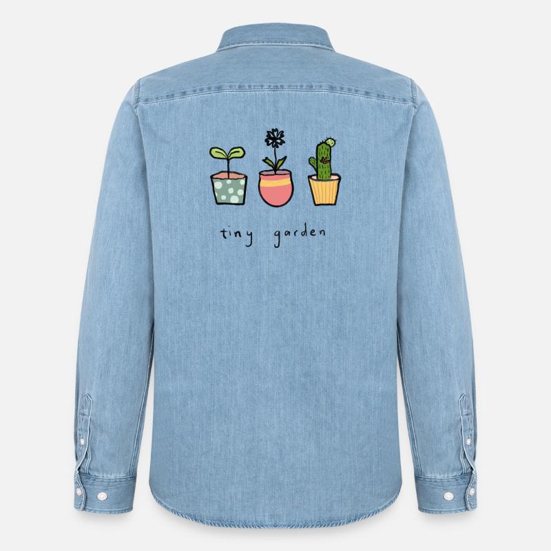 Tiny Garden Blumentöpfe - Männer Jeanshemd Organic von Stanley/Stella - verwaschenes Hellblau
