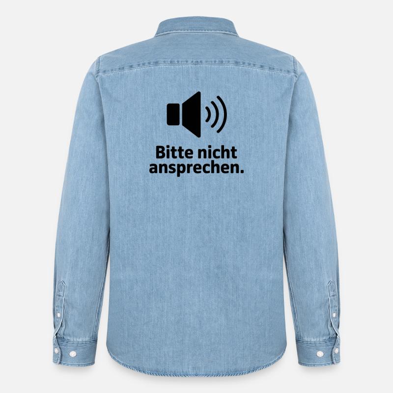 Bitte nicht ansprechen Meme T-Shirt - Männer Jeanshemd Organic von Stanley/Stella - verwaschenes Hellblau