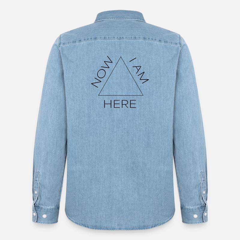 now i am here #2 - Männer Jeanshemd Organic von Stanley/Stella - verwaschenes Hellblau