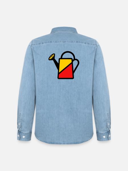 Two-tone watering can tool vegetable gardener - Men’s Organic Denim Shirt by Stanley/Stella - light wash