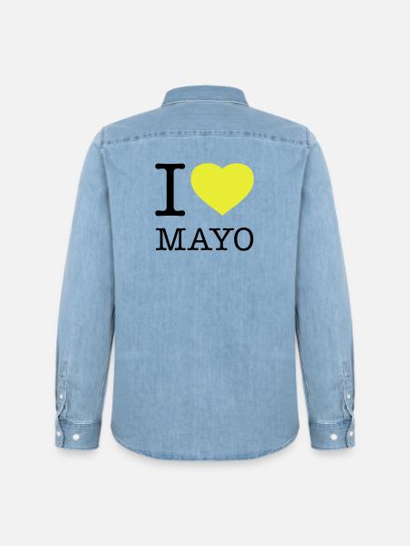I LOVE MAYONNAISE Mayo - Men’s Organic Denim Shirt by Stanley/Stella - light wash