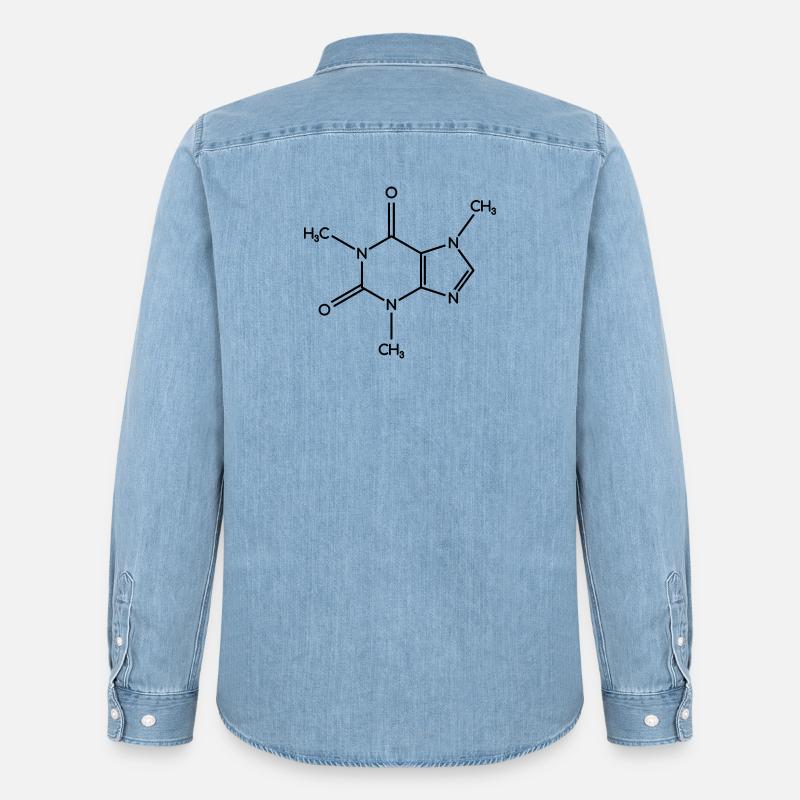 Caffeine Molecule - Structural Formula - Men’s Organic Denim Shirt by Stanley/Stella - light wash
