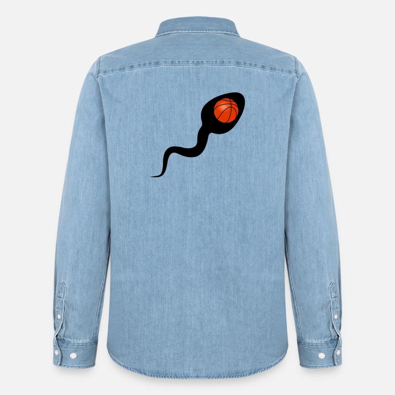 Sperma Basketball oder Basketball Sperma - Männer Jeanshemd Organic von Stanley/Stella - verwaschenes Hellblau