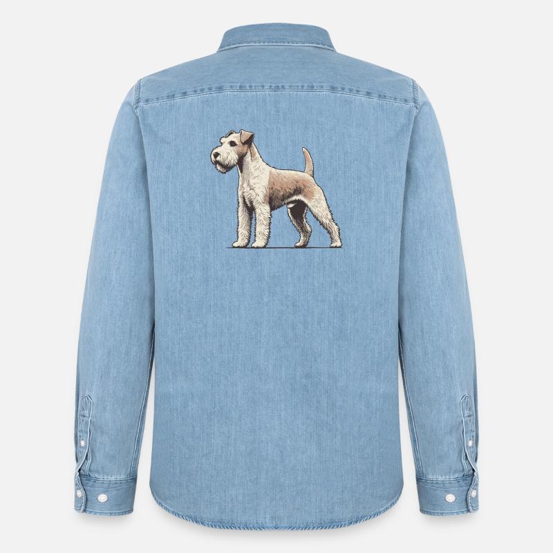 Terrier - Männer Jeanshemd Organic von Stanley/Stella - verwaschenes Hellblau