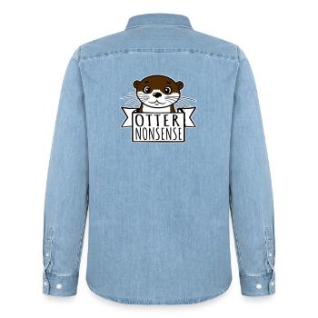Otter Nonsense Funny Pun Otter Love Saying - Men’s Organic Denim Shirt by Stanley/Stella - light wash - Back - AI Model Male 185 light (185cm)