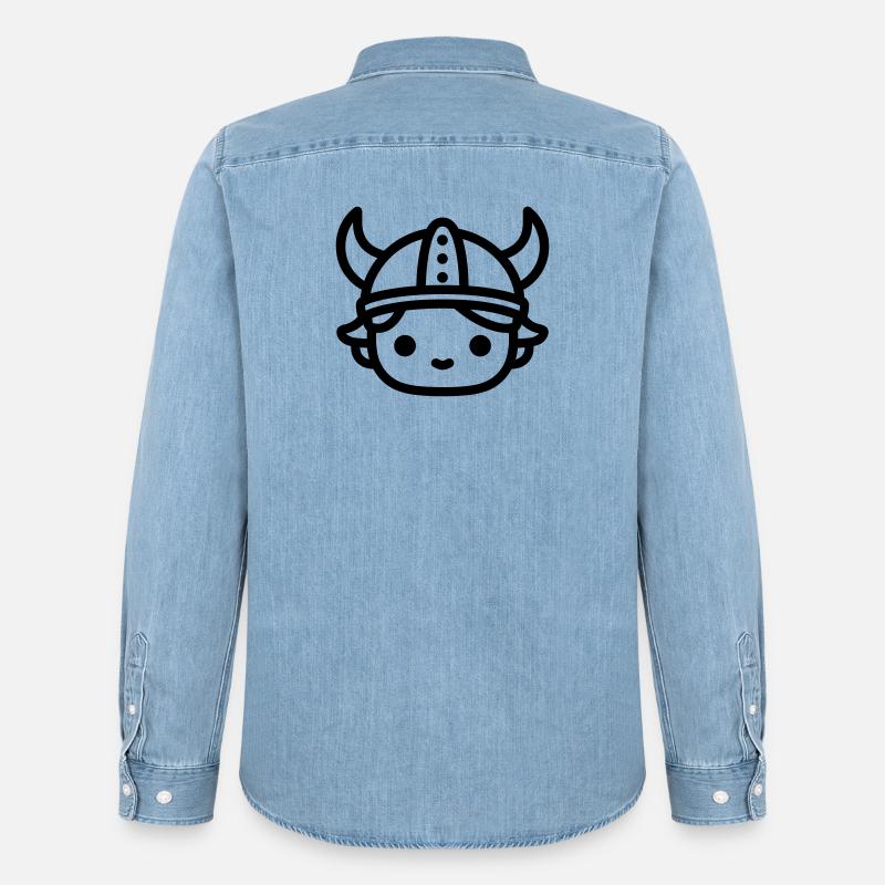 Wikinger - Männer Jeanshemd Organic von Stanley/Stella - verwaschenes Hellblau