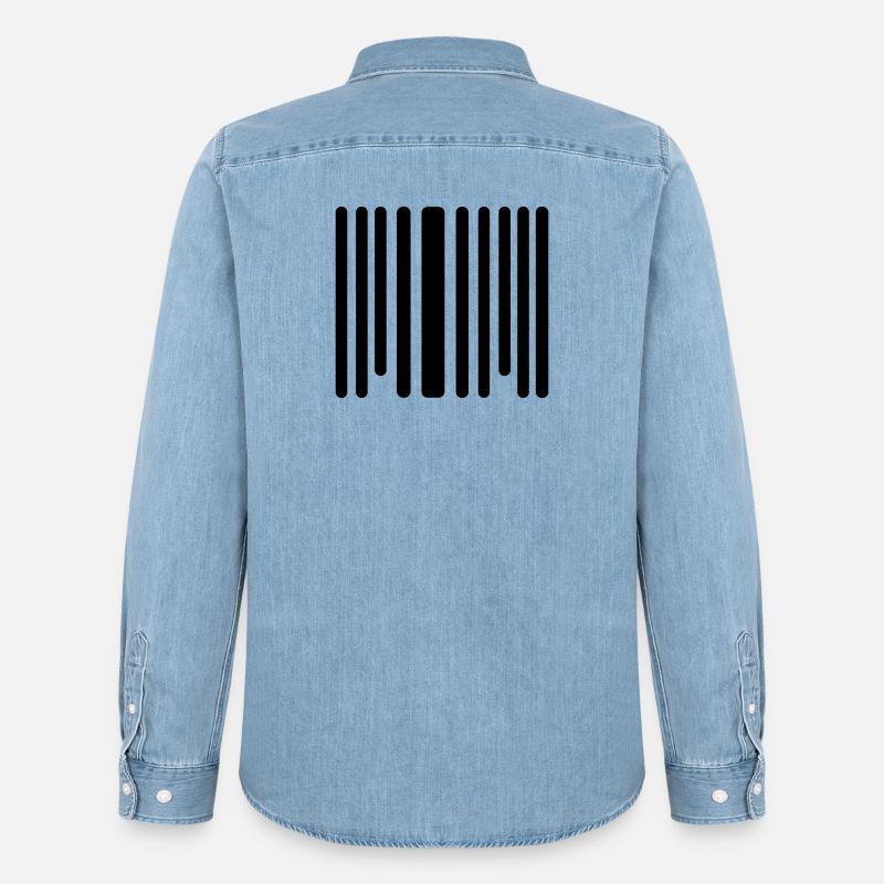 code barre - Chemise en denim homme bio Stanley/Stella - bleu clair délavé
