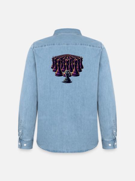 Lonely peasant against king's army - Men’s Organic Denim Shirt by Stanley/Stella - light wash
