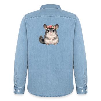 Chinchilla - Chemise en denim homme bio Stanley/Stella - bleu clair délavé - Dos - AI Model Male 185 light (185cm)