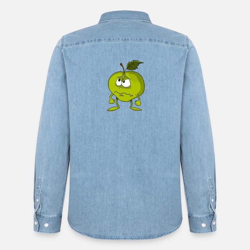 Apfel - Männer Jeanshemd Organic von Stanley/Stella - verwaschenes Hellblau