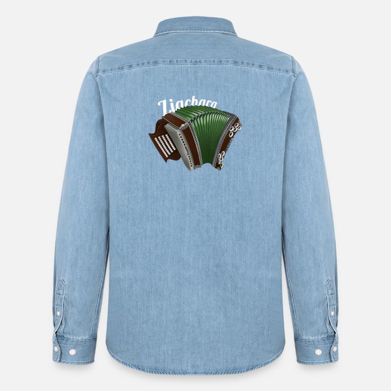 Ziachara // hell | ZiachON! - Männer Jeanshemd Organic von Stanley/Stella - verwaschenes Hellblau