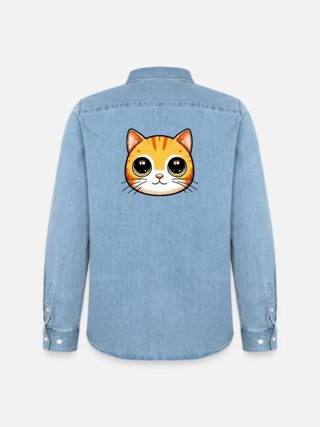 Chat - Chemise en denim homme bio Stanley/Stella - bleu clair délavé
