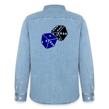 Blue Cube Minimal Design - Chemise en denim homme bio Stanley/Stella - bleu clair délavé - Dos - AI Model Male 185 light (185cm)
