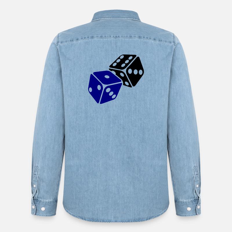 Blue Cube Minimal Design - Chemise en denim homme bio Stanley/Stella - bleu clair délavé