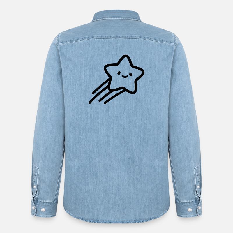 Sternschnuppe - Männer Jeanshemd Organic von Stanley/Stella - verwaschenes Hellblau