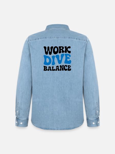 Work Dive Balance Taucher-Geschenk - Männer Jeanshemd Organic von Stanley/Stella - verwaschenes Hellblau