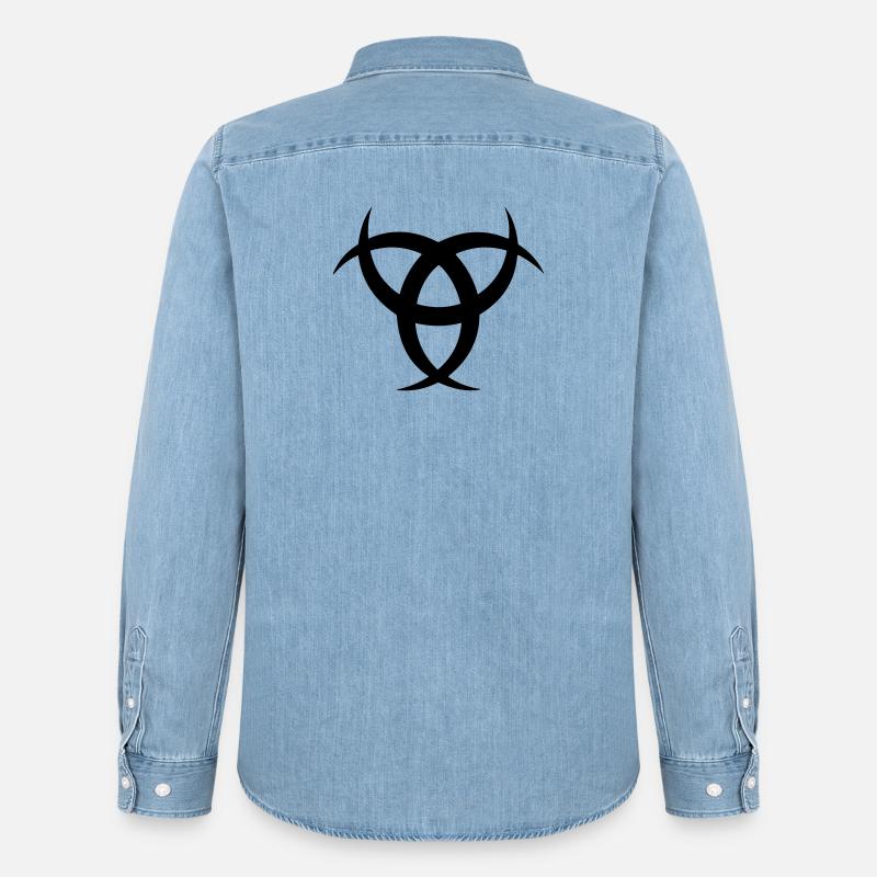 Odins Hörner Symbol - Männer Jeanshemd Organic von Stanley/Stella - verwaschenes Hellblau