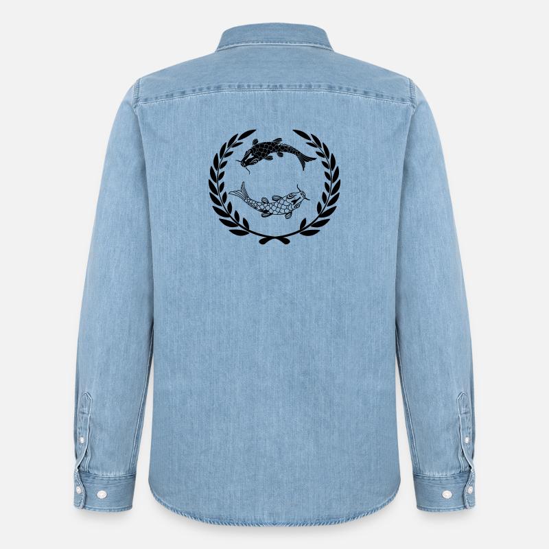 Fisch 009 - Männer Jeanshemd Organic von Stanley/Stella - verwaschenes Hellblau