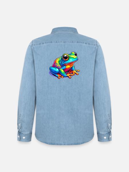 Frog - Men’s Organic Denim Shirt by Stanley/Stella - light wash