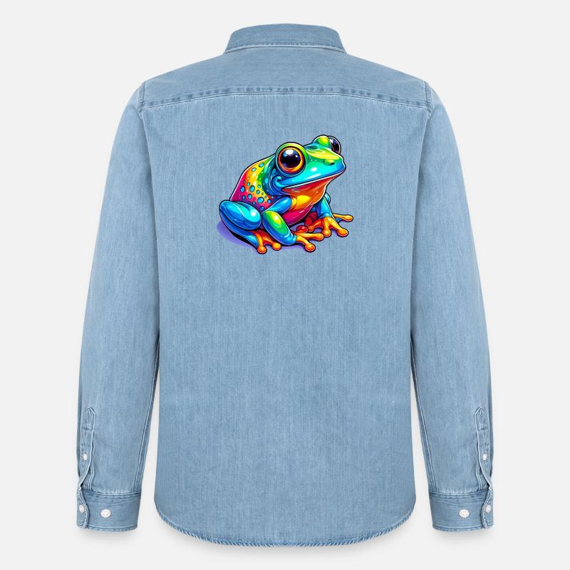 Frog - Men’s Organic Denim Shirt by Stanley/Stella - light wash
