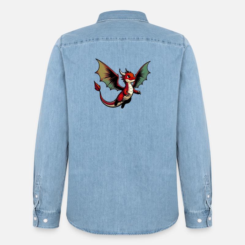Drago - Camicia in denim uomo bio di Stanley/Stella - azzurro chiaro slavato