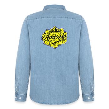 Après-ski Montagnes Alpes - Chemise en denim homme bio Stanley/Stella - bleu clair délavé - Dos - AI Model Male 185 light (185cm)