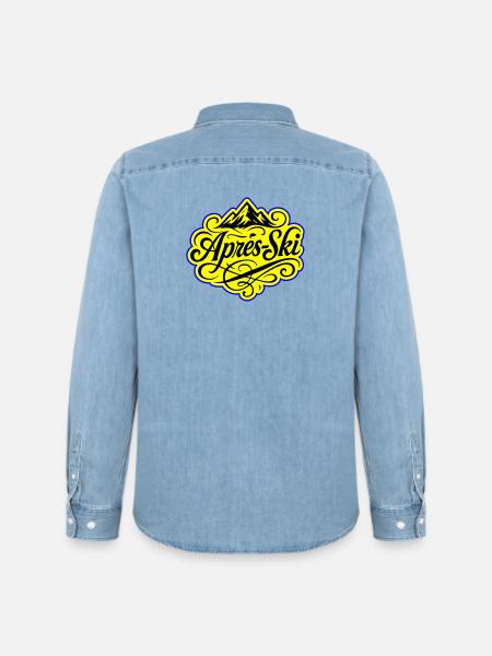 Après-ski Mountains Alps - Men’s Organic Denim Shirt by Stanley/Stella - light wash