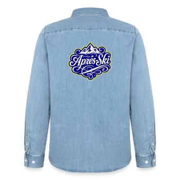 Après-ski Montagnes Alpes - Chemise en denim homme bio Stanley/Stella - bleu clair délavé - Dos - AI Model Male 185 light (185cm)