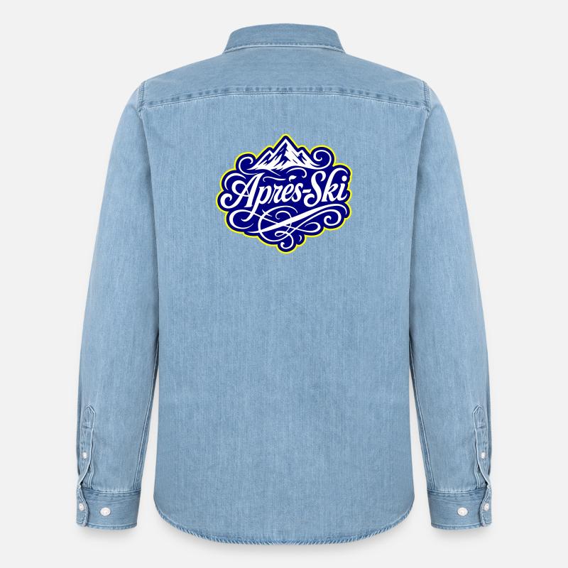 Apres Ski Berge Alpen - Männer Jeanshemd Organic von Stanley/Stella - verwaschenes Hellblau