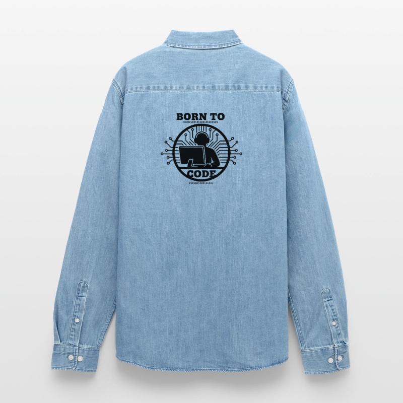 Codeur né pour coder Programmeur Chemise en denim homme bio Stanley/Stella