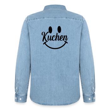 kuchen  - Männer Jeanshemd Organic von Stanley/Stella - verwaschenes Hellblau - Hinten - AI Model Male 185 light (185cm)